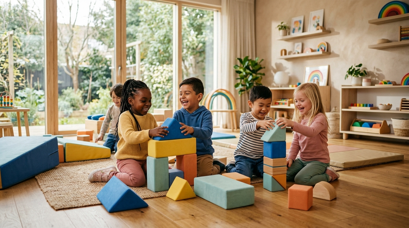 Crianças em brincar terapêutico psicomotor no SIEL